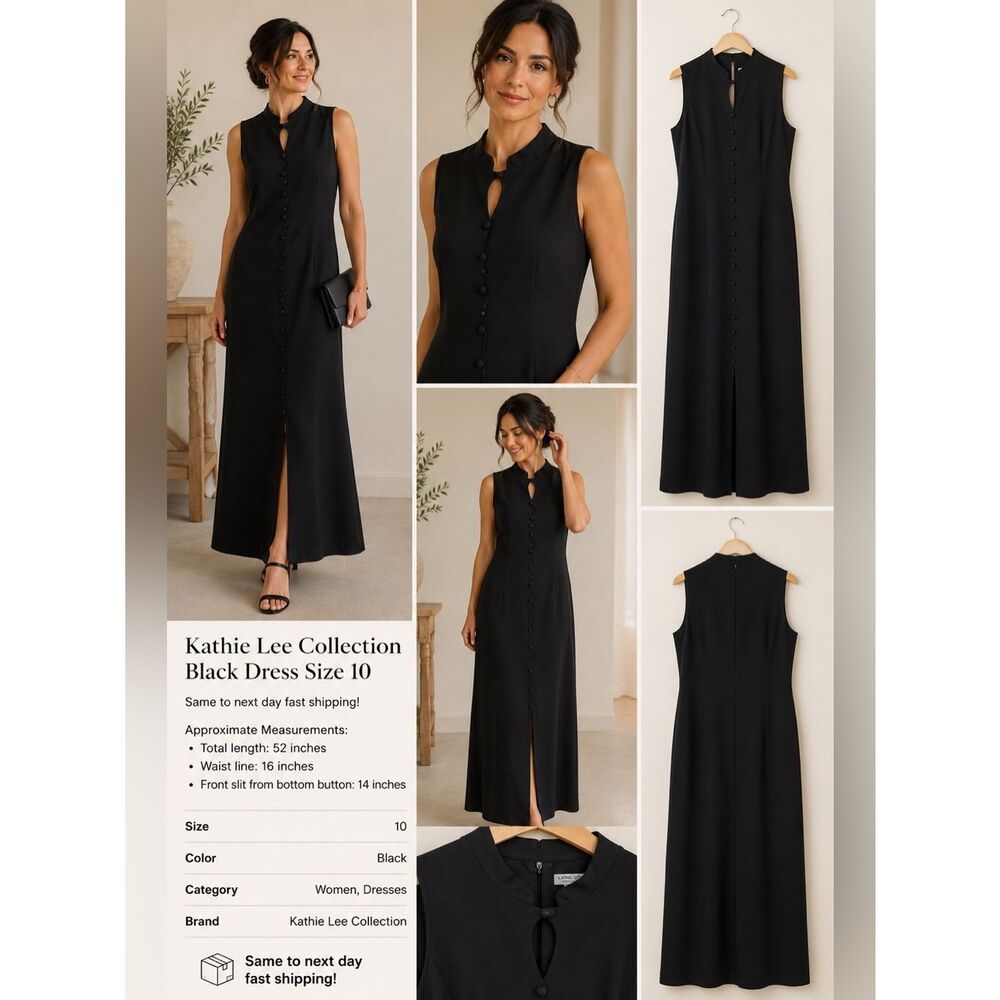 Kathie Lee Collection Black Dress Size 10